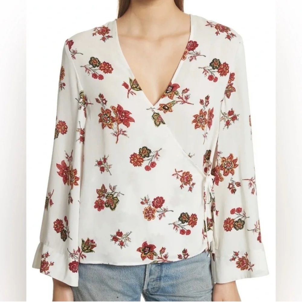 A.L.C Ray Silk Wrap Blouse